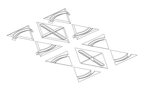 Slicing pattern - Resulting triangular pieces