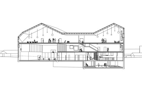 Crissier School - long section perspective